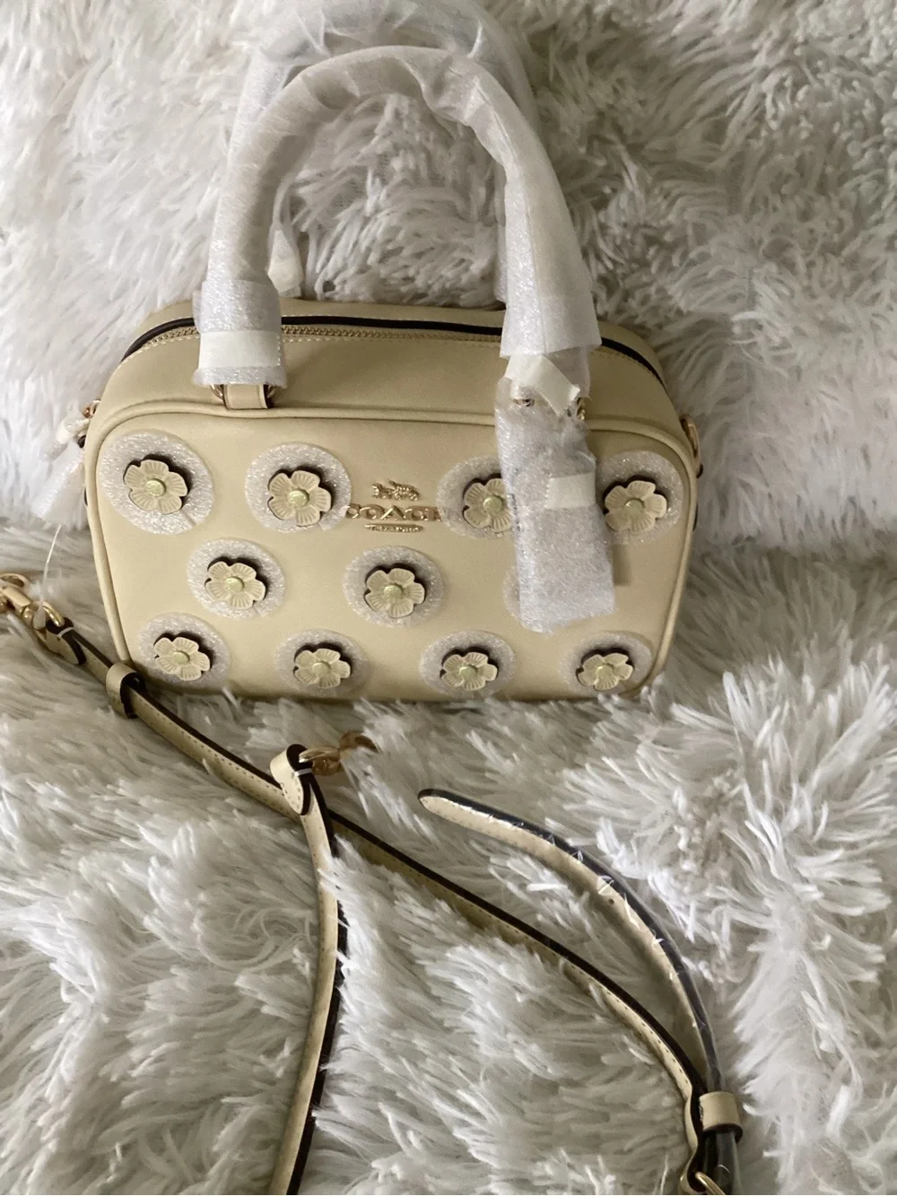 Coach Cream Floral Applique Crossbody